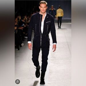 Black RARE Balmain Jumpsuit XS EXCELLENT Condition 100% cotton Chrome Hardware